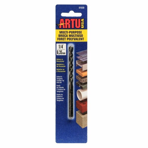 Hammer Drill Bit, Round, 1/4 x 2-1/4 in