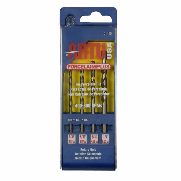 Porcelain Plus Tile Drill Bit Set, 4 pcs.