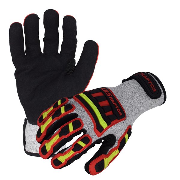Raptor 13 ga. ANSI A4 Cut Resistant Gloves, Sandy Foam Nitrile Palm Coating, TPR Hand Protection, M