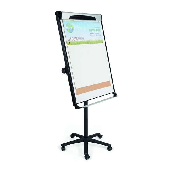 Dry Erase Mobile Easel, Black/Silver
