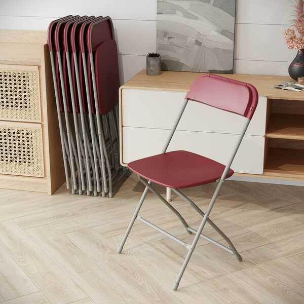 Hercules Series Plastic Folding Chair Red - 10 Pack 650LB Weight Capacity Comfortable Event Chair-Lightweight Folding Chair