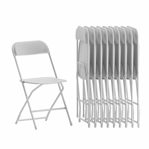 Hercules Series Plastic Folding Chair White - 10 Pack 650LB Weight Capacity Comfortable Event Chair-Lightweight Folding Chair