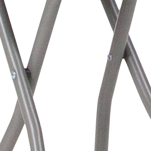 Foldable Stool with Black Plastic Seat and Titanium Frame