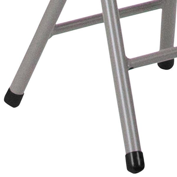 Foldable Stool with Black Plastic Seat and Titanium Frame