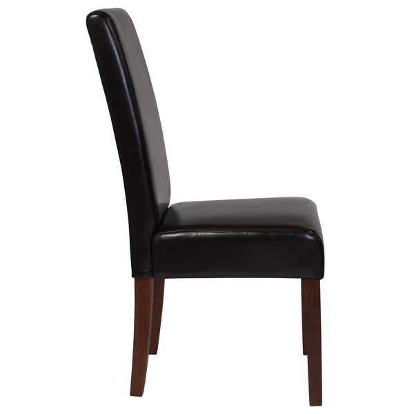 Greenwich Series Brown Leather Parsons Chair