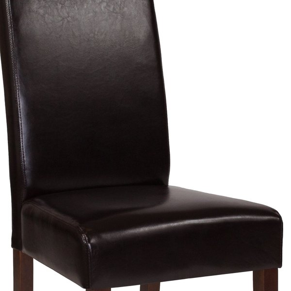Greenwich Series Brown Leather Parsons Chair
