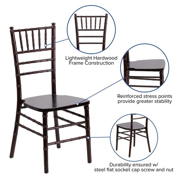 HERCULES Series Walnut Wood Chiavari Chair