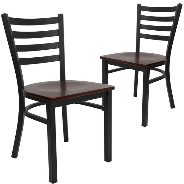 Black Ladder Chair-Mah Seat