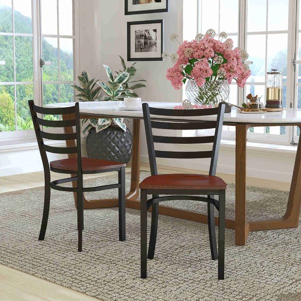 Black Ladder Chair-Mah Seat