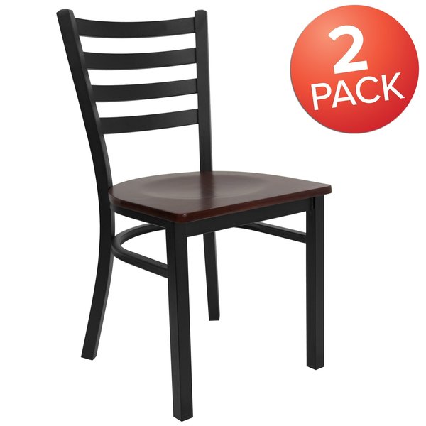 Black Ladder Chair-Mah Seat