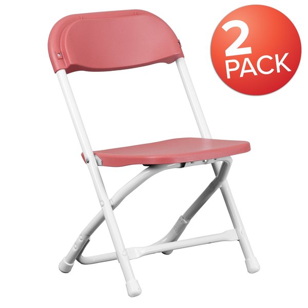 Kids Burgundy Plastic Folding Chair