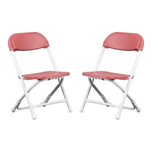 Kids Burgundy Plastic Folding Chair