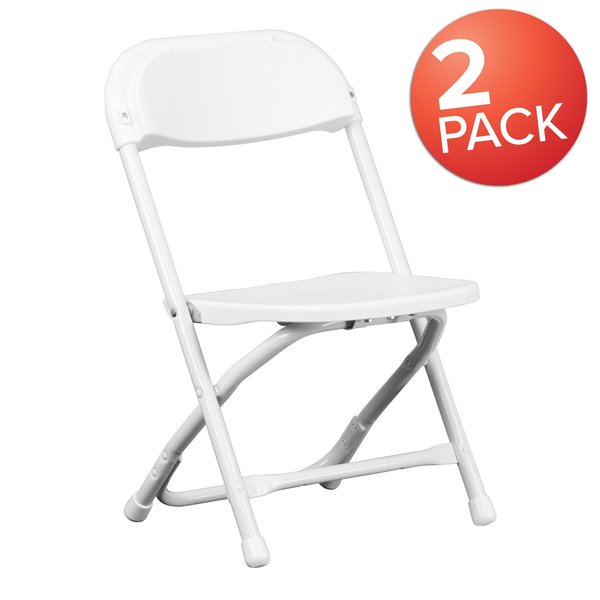 Kids White Plastic Folding Chair