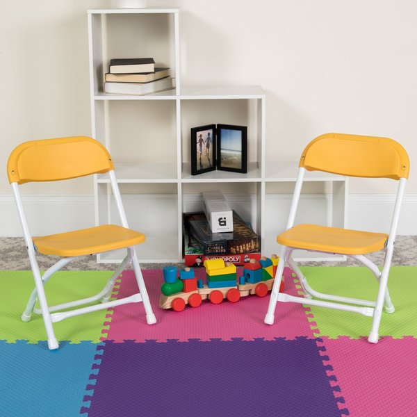 Kids Yellow Plastic Folding Chair