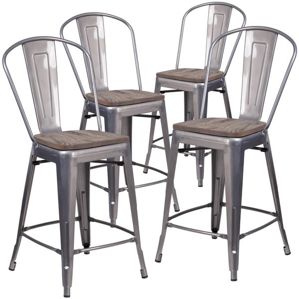 Clear Metal Counter Stool, 24