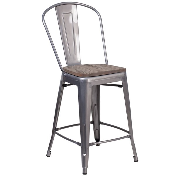 Clear Metal Counter Stool, 24