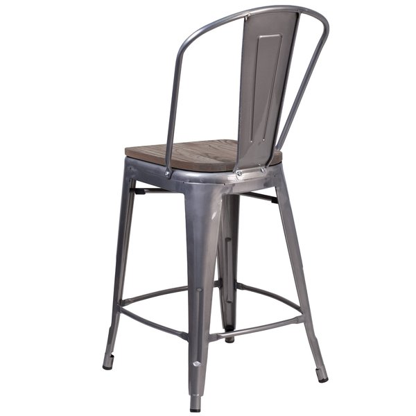Clear Metal Counter Stool, 24