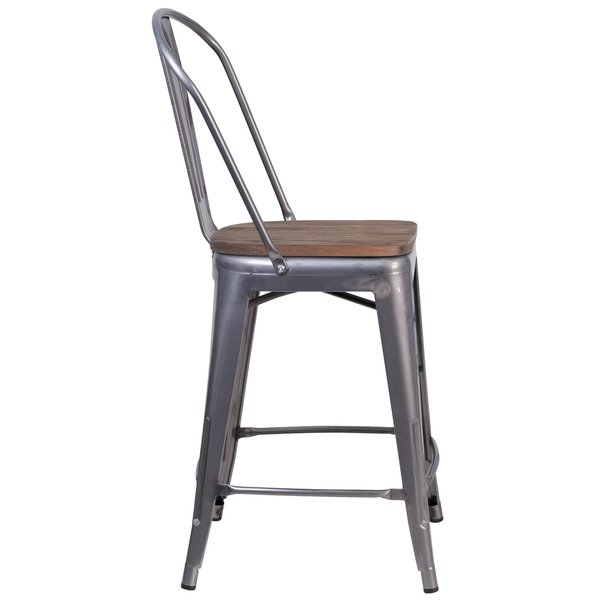 Clear Metal Counter Stool, 24