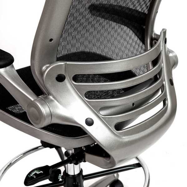 Black/Graphite Mid-Back Drafting Chair - Flip-Up Arms
