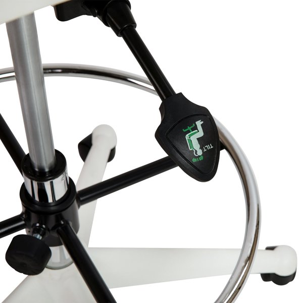 Gray/White Mid-Back Drafting Chair - Flip-Up Arms