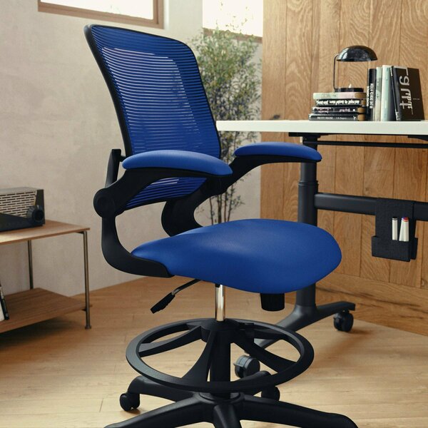 Drafting Chair, Mesh, Blue