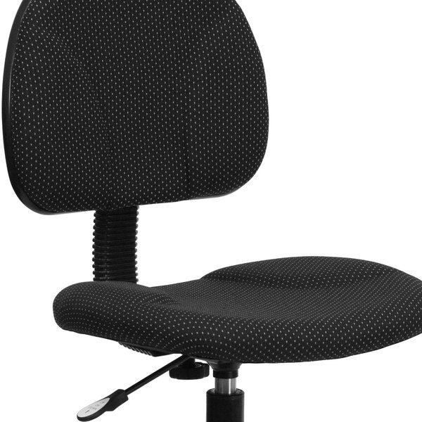 Black Patterned Fabric Swivel Drafting Chair