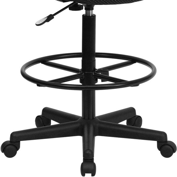 Black Patterned Fabric Swivel Drafting Chair