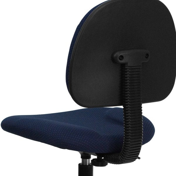 Navy Blue Patterned Fabric Drafting Chair - Office