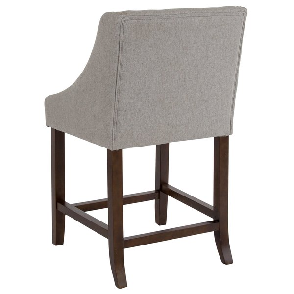 Carmel Series Grey Fabric/Wood Stool, 24