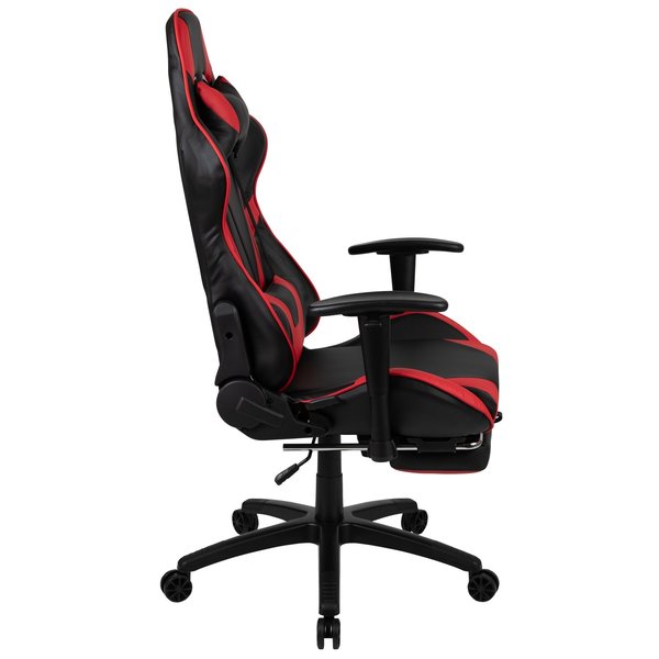 Red Reclining Gaming Chair with Footrest
