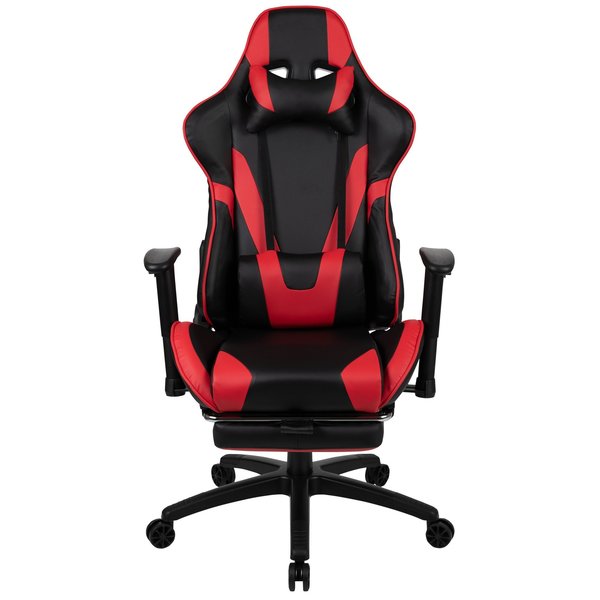 Red Reclining Gaming Chair with Footrest