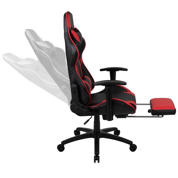 Red Reclining Gaming Chair with Footrest