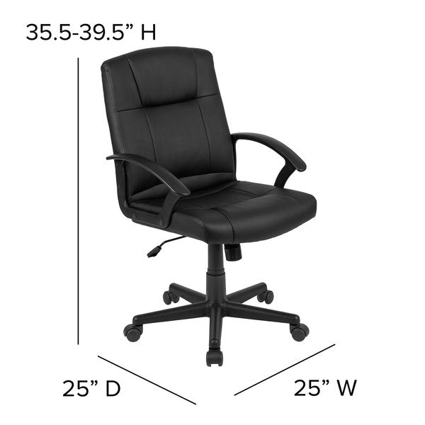 Leather Task Chair, Black