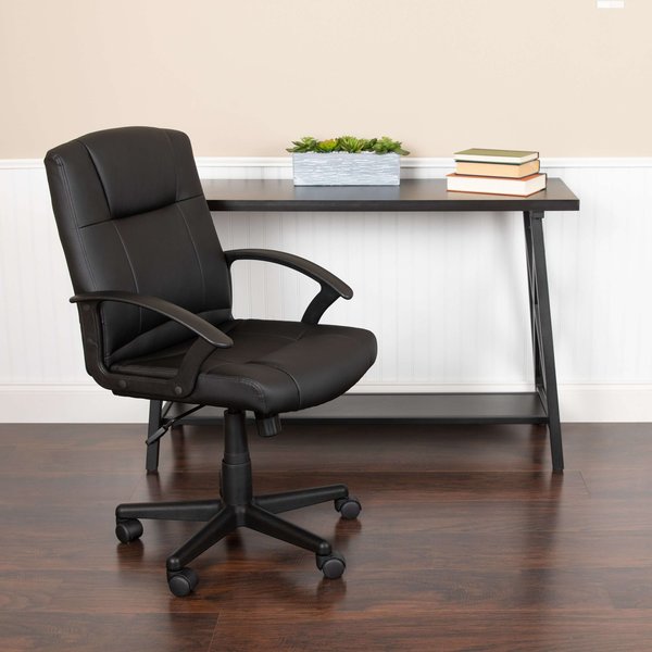 Leather Task Chair, Black