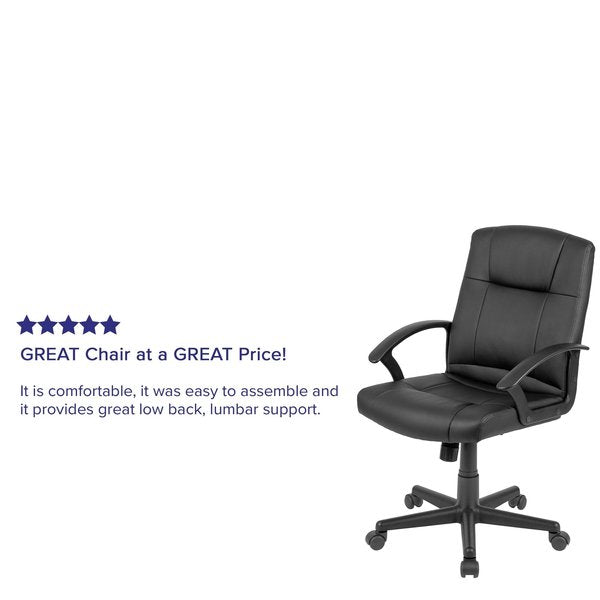 Leather Task Chair, Black