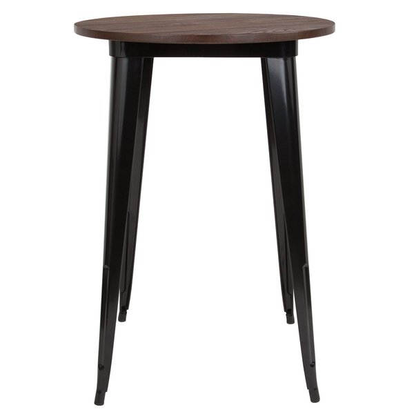 Round Black Metal Bar Table, 30