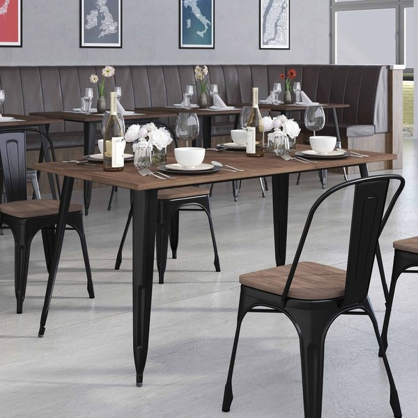 Rectangle Black Metal Table, 30.25