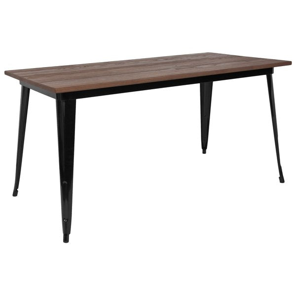 Rectangle Black Metal Table, 30.25