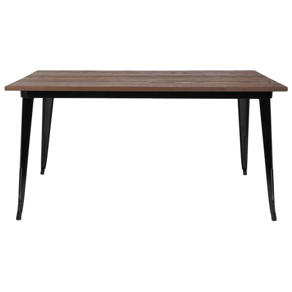 Rectangle Black Metal Table, 30.25