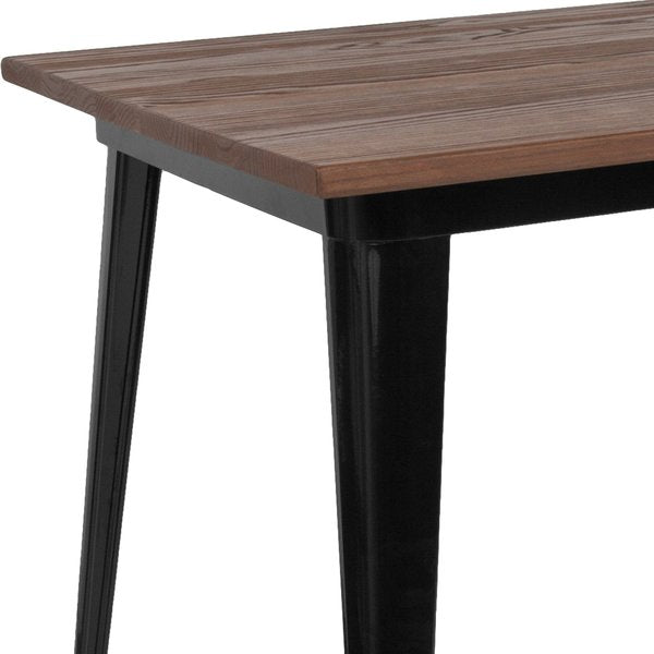 Rectangle Black Metal Table, 30.25