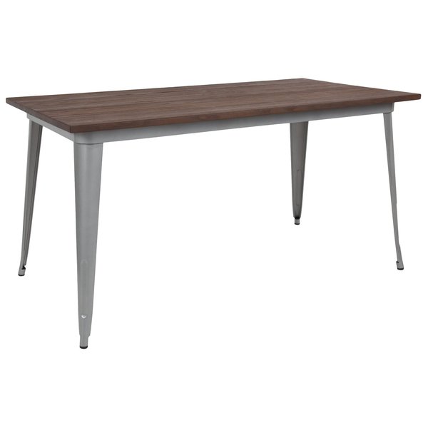 Rectangle Silver Metal Table, 30.25