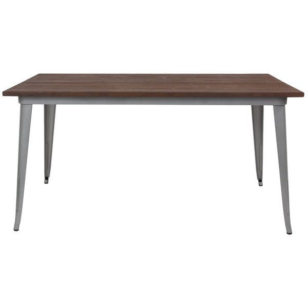 Rectangle Silver Metal Table, 30.25