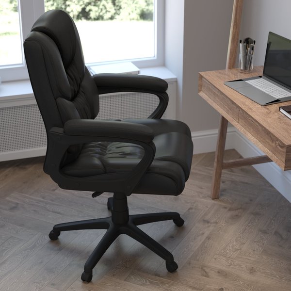 Black Big & Tall Leather Chair