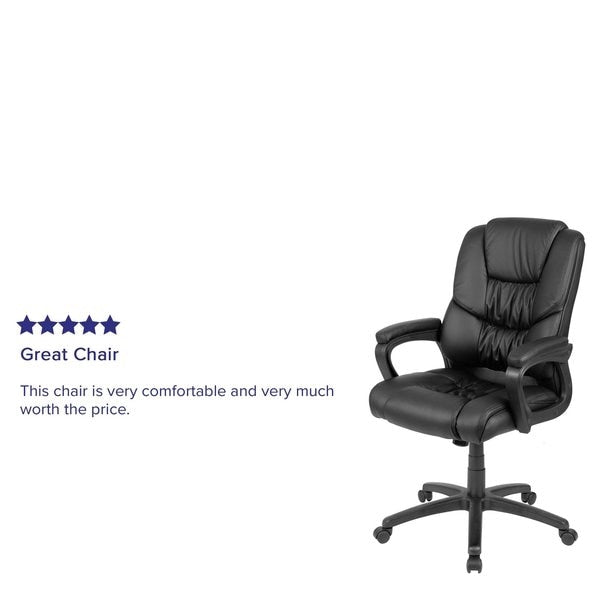 Black Big & Tall Leather Chair