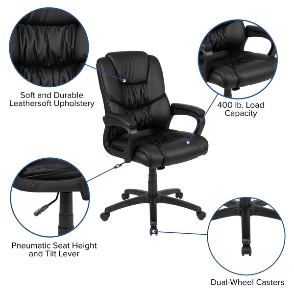 Black Big & Tall Leather Chair