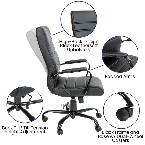 High Back Black LeatherSoft Executive Swivel Chair