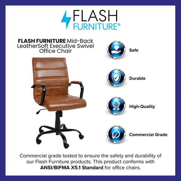Mid-Back Brown/Black LeatherSoft Executive Swivel Chair