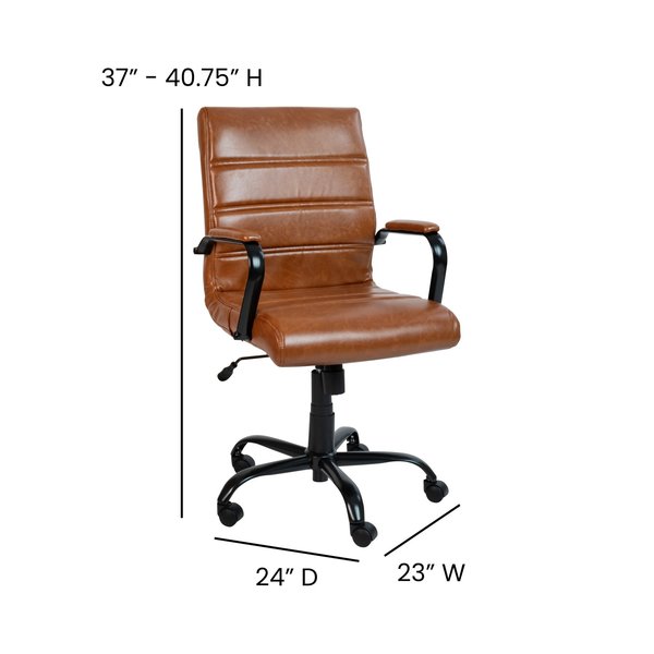 Mid-Back Brown/Black LeatherSoft Executive Swivel Chair