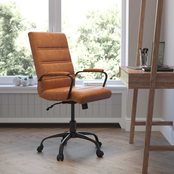 Mid-Back Brown/Black LeatherSoft Executive Swivel Chair