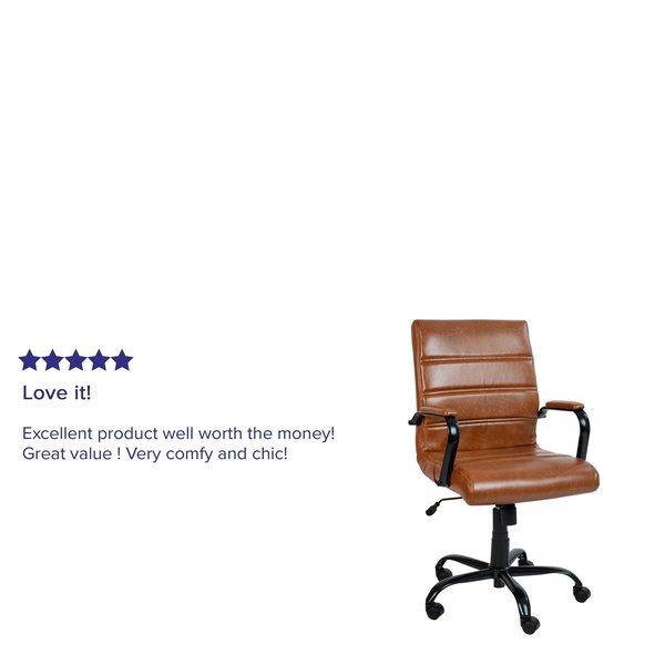 Mid-Back Brown/Black LeatherSoft Executive Swivel Chair